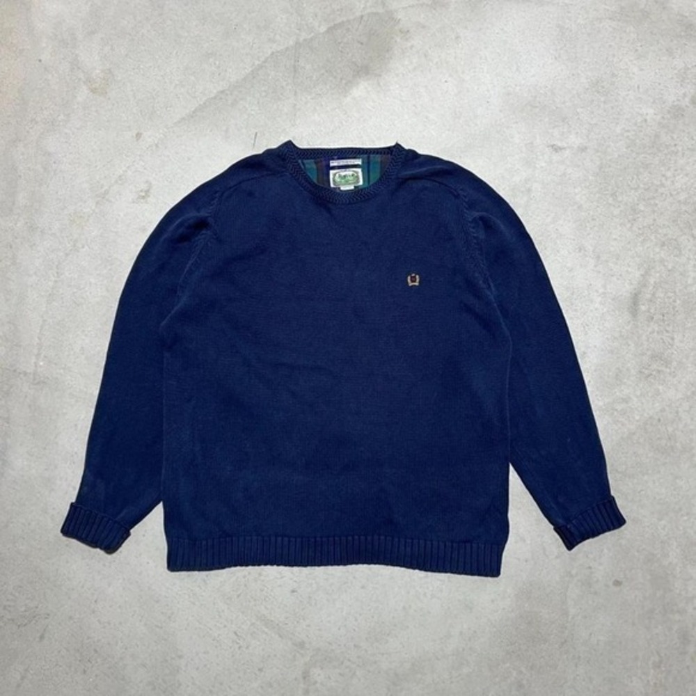 Siegfried Mens Navy Blue Cotton Knit Crewneck Sweater Crest Logo 1XLT‎ Tall